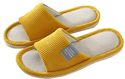 Teceyfeet Set di Ciabatte Ospiti,Pantofole da Donna, Scarpe in Cotone Lavabile Pantofole Unisex Slippers Confortevole Scarpe Interno Esterno Ciabatte per Casa Hotel Spa Viaggio