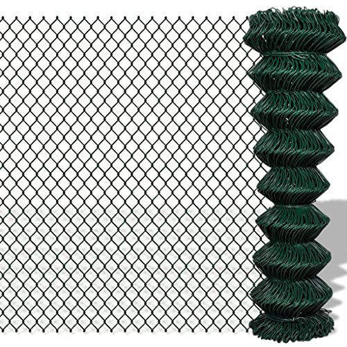 Tino Tech Maschendrahtzaun Stahl 1,5x15 m Grün Zaun Garten Sichtschutz Gitterzaun Dekorative Zäune Gartenzaun Metall Wildzaun Maschendrahtzaun für Garten UV-beständig und Wetterfest