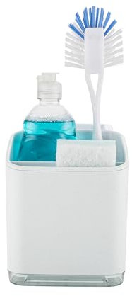 Minky Kitchen Sink Tidy, Sponge Holder, Kitchen Sink Accessories Organiser, Drip Tray, Made in the UK (Speckled White)