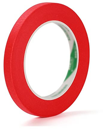 Ruban de masquage, ruban de masquage polyvalent 3 pièces, ruban de masquage 10 mm × 50 m/12 mm × 50 m, ruban de peintre rouge adapté aux fournitures scolaires, à l'étiquetage et à la décoration de bri