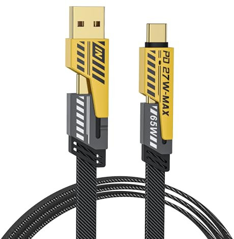 NOHON Multi Cavo di Ricarica 4 in 1：Caricatore USB Ricarica Multiplo Cavetto 1.2M Nylon Intrecciato Universale Filo Cavo Ricarica USB Compatibile con iPhone Samsung Galaxy Huawei Google MacBook iPad