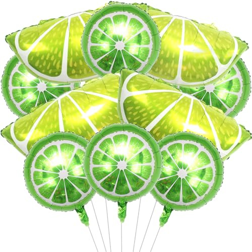 YGCHEN Citron Ballons Fruits Foil Ballon Citron Décoration de Fête d'Anniversaire Aluminium Ballons Hawaïens Décorations Anniversaire Baby Shower 10 Pièces