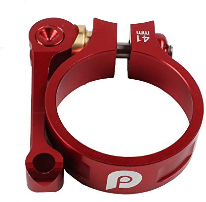 Sattelklemme Ultraleicht-Faltfahrradsitzschlauch Clip Aluminiumlegierung Sattelstütze CNC 41. Geeignet for 33. 9mm Fahrrad-Sattelstützteile. Schnellspanner SattelstüTze (Color : Red)