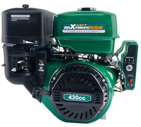 maXpeedingrods 15 PS Elektrik Benzinmotor Standmotor Kartmotor, 4-Takt 420cc OHV-MotorBenzin Motor mit 25 mm Ø Welle, 1 Zylinder Benzin Motor, luftgekühlt