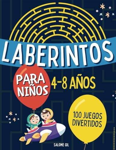 Libro de Laberintos para Niños 4-8 Años: Rompecabezas, Juego de Lógica, Fomenta la Motricidad Fina, Memoria y Concentración