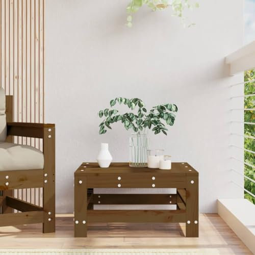 AJJHUUKI Möbelstück-Garten-Fußhocker Braun Massivholz Kiefer