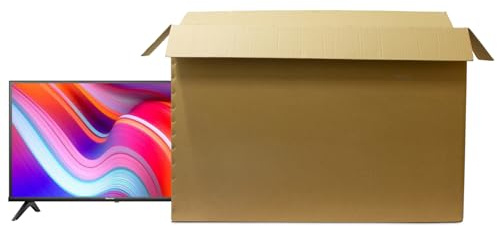 Cardboard TV Boxes for Moving | Double Walled Solid Moving Boxes with Handles & Extra Strength | TV Cardboard Boxes for Moving | Secure Packaging for Transport | XL | Best for TVs 40, 49, 59, 75