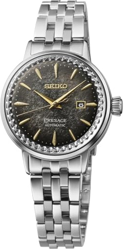 Seiko Damen SRE015J1 Automatikuhr, Grau, Edelstahlarmband, Zusammenarbeit mit STAR BAR