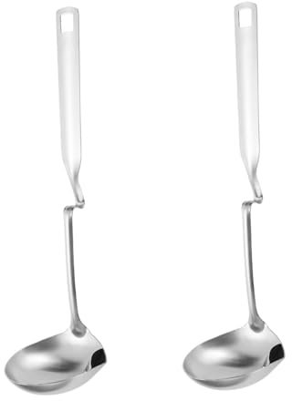 DSDGVDFBV Silber, Suppenkelle Fetttrenner, Aus Hochwertigem Edelstahl Soßenlöffel Mit Langem Stiel Schöpfkelle Gießlöffel Zum Servieren Und Schöpfen Von Suppen Und Eintöpfen