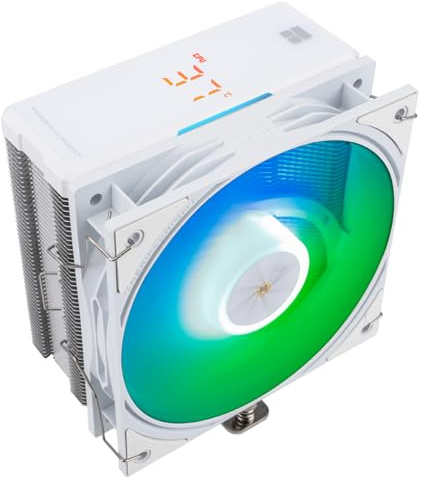 Thermalright Assassin X 120R Digital ARGB weißer CPU-Kühler, Abdeckung für digitale Bildschirme, TL-P12W-S PWM leiser Lüfter CPU-Luftkühler, Computer-Kühlkörper, unterstützt AM4/AM5, Intel