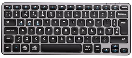 iClever Bluetooth Keyboard DK02, Multi-Device Keyboard Wireless (2.4GHz+Bluetooth) for Mac/Windows, Portable & Ultra Slim, QWERTY UK Layout, Silent USB-C Rechargeable for PC,Laptop,Computer,Tablet