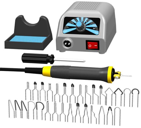Nicear Kit De Pirograbado Profesional De 60 W con Temperatura Ajustable Y 30 Puntas De Alambre, Herramientas De 220 V, para Grabado DIY, Temperatura Ajustable De 200 a 750 °C.