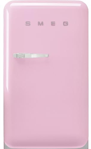 Smeg, FAB10HRPK6 Réfrigérateur Happy Bar Vintage 1 Porte, 135L, Charnières à Droite, Froid Statique, 2 Clayettes Réglables, Porte-Bouteilles et Éclairage LED, H 97cm, Rose