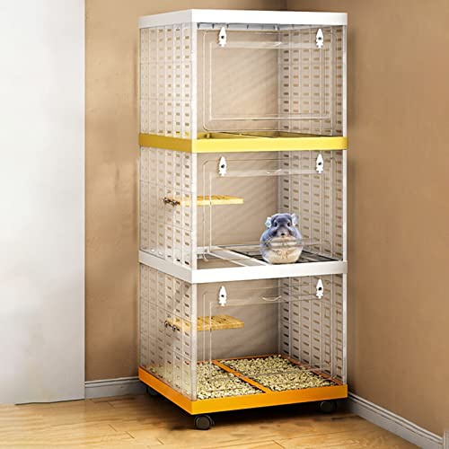 Kleintierkäfig, Käfig für Haustiere, Kaninchenstall - Kleintierkäfig, Hasenkäfig, Innenkäfig for Meerschweinchen mit Rollen, Frettchenkäfig, Kurzkopfgleitbeutlerkäfig, Käfig(Empty Cage,B45*45*111cm)