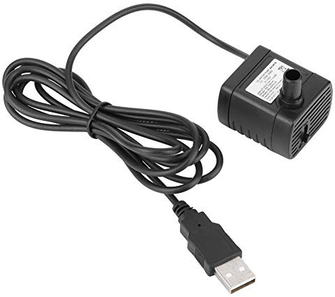 USB 5V 0.5m 150L/H Adjustable Miniature Brushless Motor DC Water Pump for Hydroponics Submersible Pool Aquarium Fountains Spout Hydroponic Systems Black ABS Plastic Material
