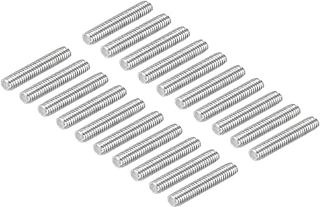 QUARKZMAN 50 Stück Gewindestange M4 x 20mm Gewindestab Messing für Möbel | Gewindestifte Metrische Vollgewindestange Gewindebolzen, Maschinen Schraubverbindungen, M4 x 20mm, Messing