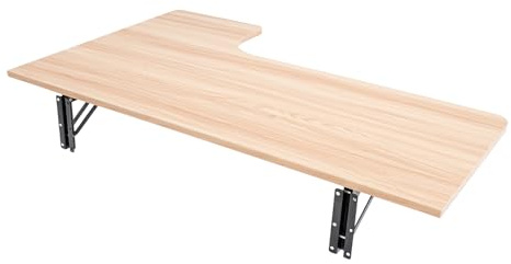 WooDerson Mesa plegable montada en la pared, 100 x 60 cm, para ordenador portátil, estantería flotante para espacios pequeños, ahorra espacio, se puede utilizar como escritorio, mesa de comedor (color