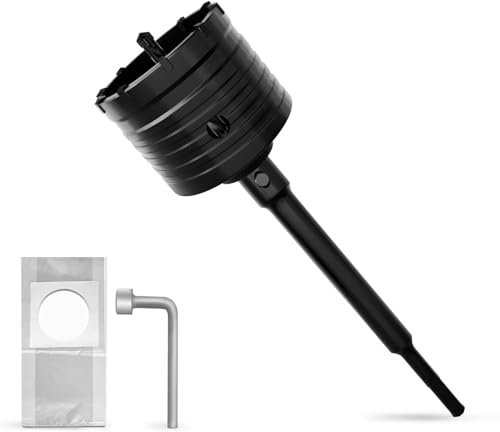 METOTY 75mm SDS Plus Bohrkrone Hohl Lochsäge-dosenbohrer，mit SDS Plus Adapter 220 mm Bohrkrone Steckdose，für Mauerwerk, Ziegel, Beton, Zement, Stein
