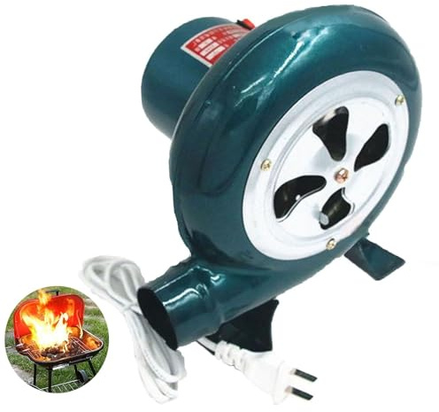 Manual Barbecue Fan Variable Speed Electric Blower - 220V Low Noise Coal Forge Blower, Hand Crank Forge Blower, for Grill(60W)