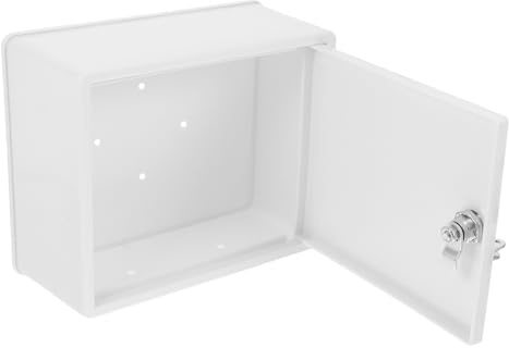 Contenitore Latte da Muro con Serratura, Plastico Bianco per Esterni | Montaggio a Parete, Interno Capiente, Pulizia Semplice, Stile Moderno Minimalista, per Casa e Uso All'aperto