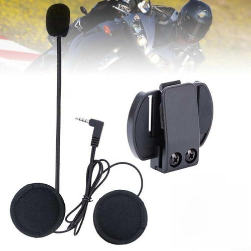 Autilyshop V6 1200M Casco Moto Auricolare Citofono Accessorio con Microfono e Altoparlante per V4 e V6 Interphone Systems Nero Materiale ABS 3 Punti Jack 5mm Include Supporto Cli