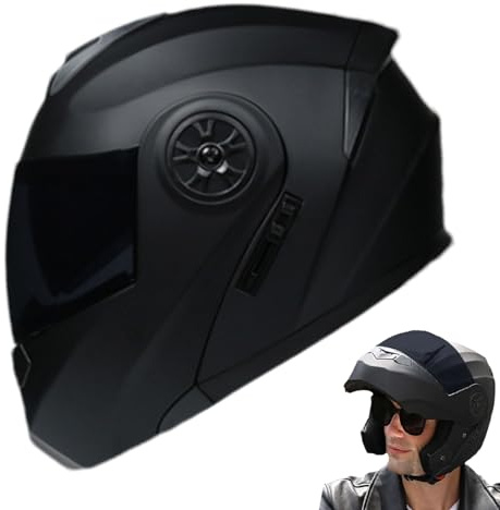 lisutupode Casques de Moto Double Sport, Casques intégraux pour Adultes - Casques de Moto imperméables pour Adultes de Course de vélo, de Confortables, Casques intégraux de