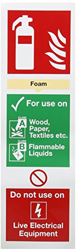 SIGNSLAB F202/S Safety Sign Fire Extinguisher Foam, Self-Adhesive, 280 mm x 90 mm