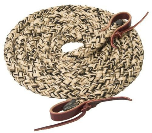 Weaver Leather Silvertip - Rienda Trenzada Hueca, 5/8 Pulgadas x 8 pies, Bronceado/Negro/marrón