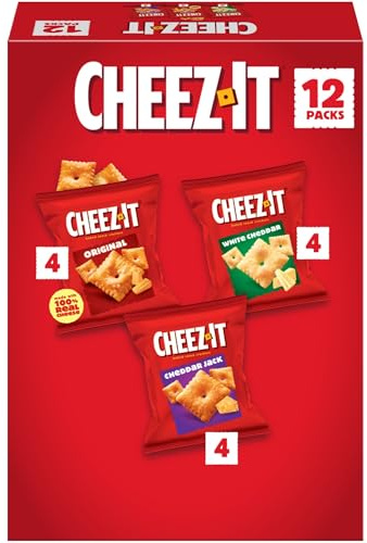 Cheez-It Cheese Crackers, Baked Snack Crackers, Lunch Snacks, Variety Pack, 12.1oz Box (12 Packs)