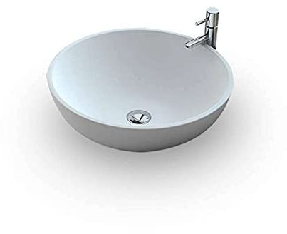 Kollektion Boléa – 40 cm rundes Aufsatzwaschbecken aus Mineralwerkstoff – Ambra