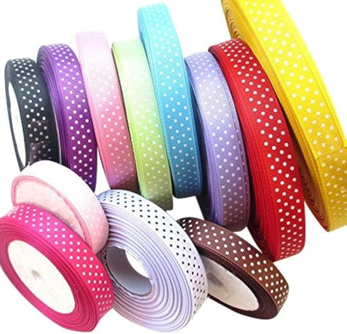 Chenkou Craft 24 yarde 5/8 Dot grosgrain nastro totale 12 colori mix lotti massa