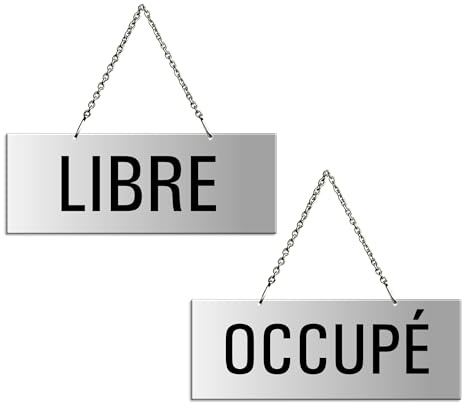 Panneau recto-verso Libre-Occupé en Aluminium anodisé 175x65 mm No.31226-E