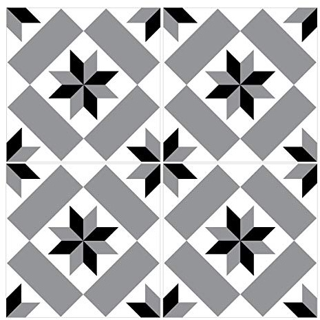 Wandkings Fliesenaufkleber 4er Set - Wähle ein Muster & Größe - Aileen - 33 x 33 cm - Farbe: Schwarz