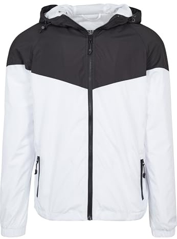 Urban Classics 2-Tone Tech Windrunner, Giacca, Uomo, Multicolore (Black/White 00050), L