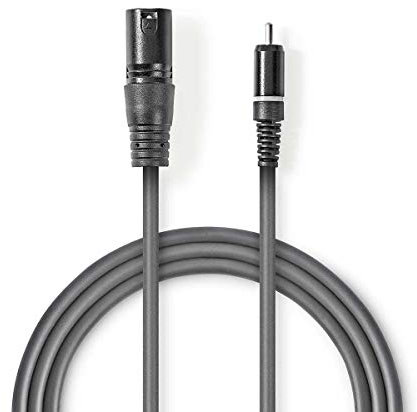 NEDIS Câble audio XLR XLR 3 broches mâle vers RCA mâle