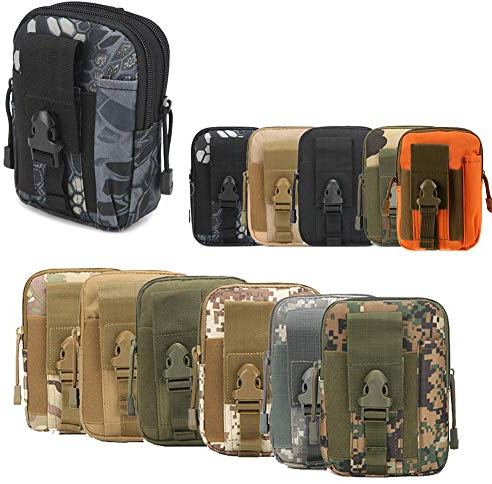 ZhaoCo Taktische Hüfttaschen, Nylon Militär Kompakt MOLLE EDC Handytasche Gürteltasche Beutel für Gadget-Dienstprogramm Camping Wandern Reise Schwarz #2