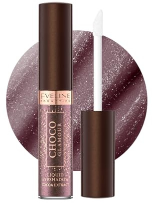 Eveline Cosmetics Choco Glamour Rosa 06, 6,5 ml flytande ögonskugga ögonskugga Pinne, Shimmer Cream Eyeshadow Pencil, Smoky Eye Shadow Pen, Vattentät highlighter för flickor kvinnor ögonmakeup