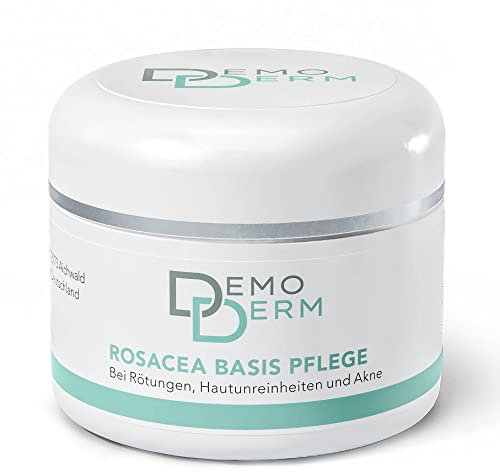 DEMODERM Basis Rosacea Creme 30 g | Bewährt bei Rosazea, Haut-Rötungen, Pickel & Pusteln | Natürliches Detoxen unreiner Haut | Salbe mit Zink & Schwefel | Langzeit-Effekt