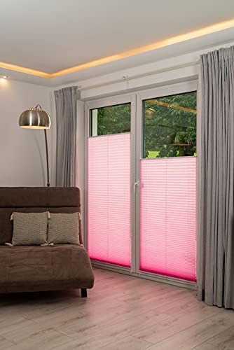 Khome Klemmfix-Plisse pink Lichtschutz Moderne Crushed Optik 95 x 130 (B x L)