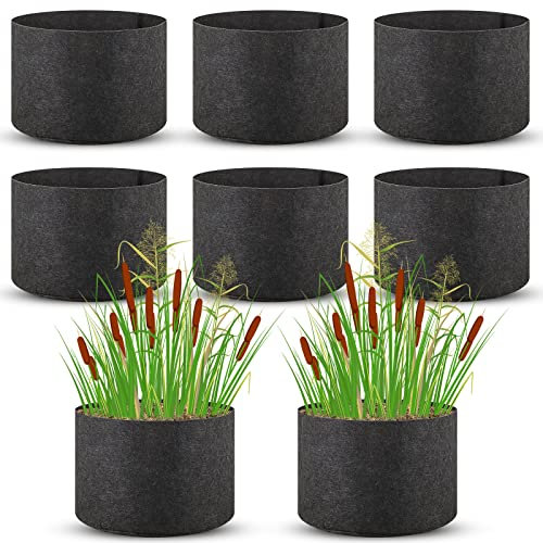Yinder 8 Pack Pond Plant Pots 12 x 8 Inch Water Lily Plant Pot Garden Aquatic Plant Pots for Pond 5 Gallon Grow Bags Black Fabric Pots Floating Plant Containers for Water Lily Planting Aquatic Plants