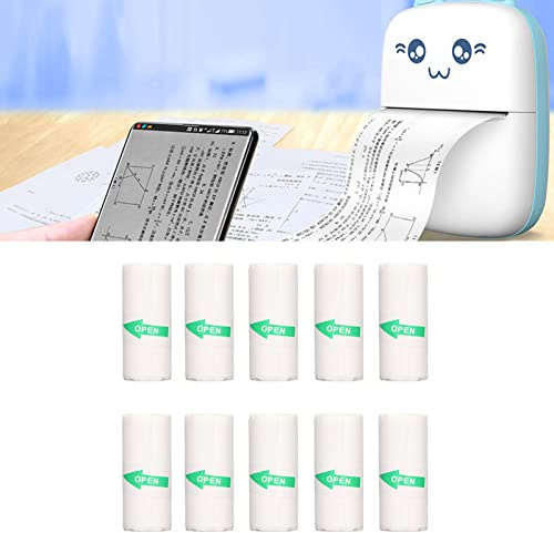 Mrisata 10 Rollen Druckerpapier kompatibel mit allen Mini-Thermodruckern, Rolle Thermodruckerpapier Fotos, Text und Zeichnungen, Thermopapierrollen, 57 x 25 mm