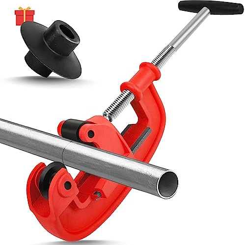Godora Heavy Duty 1/8-2 Pipe Cutter Tool with an Extra Blade, Sharp Rigid Tubing Cutter Cuts Up to Galvanized Pipe, Copper, and Iron Pipe, Metal Tube Cutter Great for Plumbers or Metalworkers
