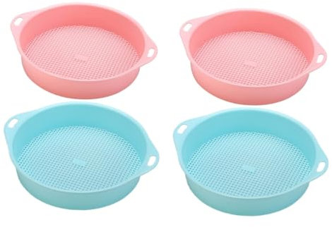Supvox 4 Stück Erdsieb Garten-Blumenerde-Rätsel Garten-Rätsel Großes Garten-Sieb Garten-Sieb Garten-DIY-Erde-Sieb Netz Garten-Sieb Garten-Blumenerde-Sieb Siebpfanne Spielzeug