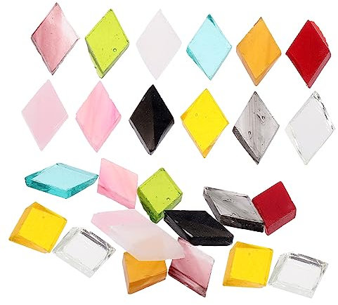 HOODANCOS 1tasche Bunte Rautenförmige Glasmosaiksteine Mix Farben Diy Bastelsteine Für Kunsthandwerk Wohnraumdekoration Einfach Einzusetzen Kreative Glasstücke Für Mosaikprojekte