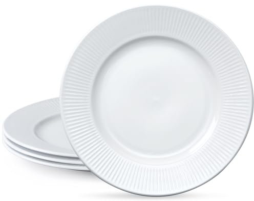 NUTRIUPS Platos Llanos, 27x2.5cm Platos Grandes, Cerámica, Blanca