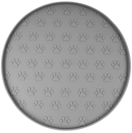 Laroal Napfunterlage für Hunde und Katzen, 27,5 cm, Hundenapfunterlage, Futternapfmatte, Hundefuttermatte, Silikon, wasserdicht, rutschfest, Futternapf mit Rand, spülmaschinenfest
