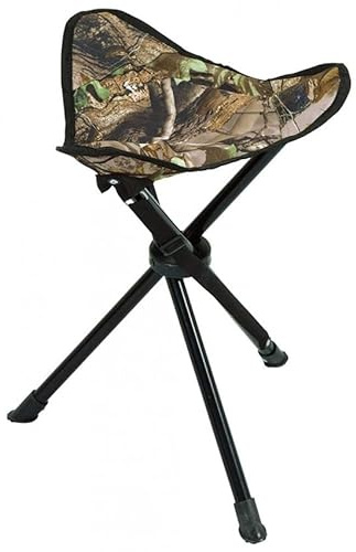 ECOMMUR. Silla trípode Plegable Stinger Pesca/Caza Plegable Camuflaje | Resistente/Duradera realizada en Acero y poliéster. 31x31x42 cm