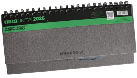 Scadenziario Desk planner calendario ufficio da tavolo Grigio per appuntamenti 2026 settimanale F.to 30 x 13 cm con penna + omaggio penna a scatto e segnalibro