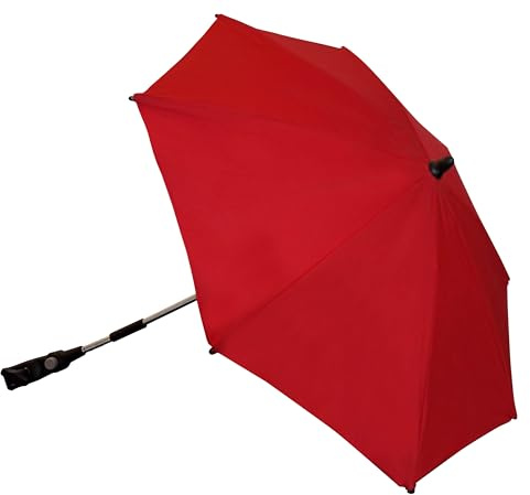 TC BABY'S Ombrellino per Passeggino, Universale, Anti UV, Ombrello Parasole, Protezione bambini (Rosso)
