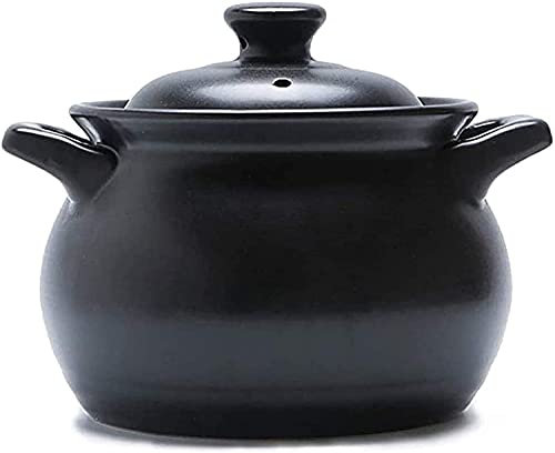 Casseruola universale con coperchio Casseruola in ceramica Mini pentola per uso domestico a gas di sicurezza Pentola per zuppa sbiancante con coperchio Pentola in ceramica Pentola in pietra nera